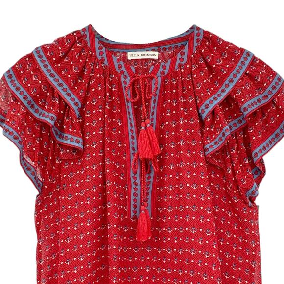 ULLA JOHNSON Silk Top in Scarlet 2 - Picture 5 of 9